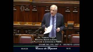 FOTI: "I FATTI BATTONO LE POLEMICHE. AD OGGI, TUTTI GLI OBIETTIVI DEL PNRR SONO STATI CENTRATI"