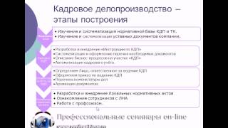 Этапы построения кадрового делопроизводства
