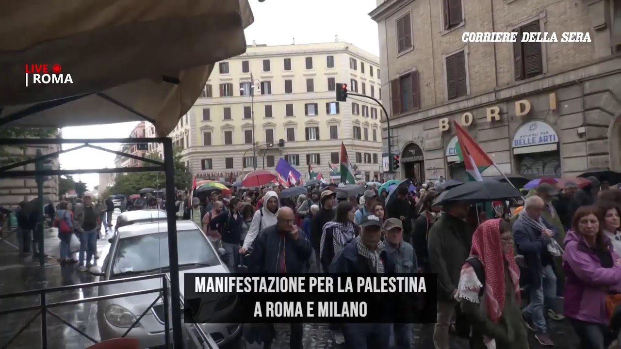Manifestazione pro Pal a Roma e Milano