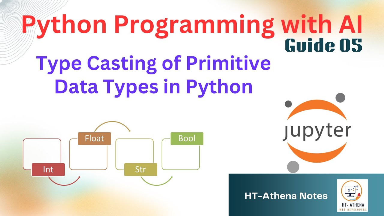 05. How to do type casting, converting of primitive data types in Python programming with Jupyter