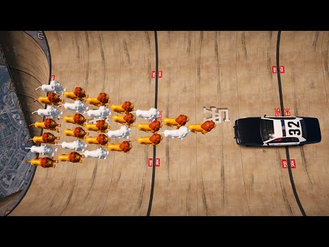 GTA 5 SIMBA VS SPIDERMAN Mega Ramp Crash tests/jumps Ragdolls