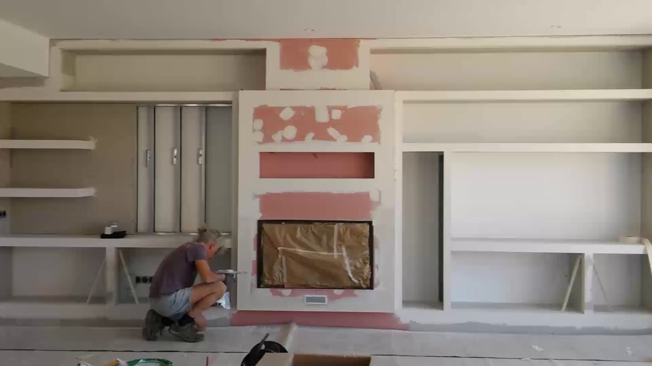 Chimenea con mueble de pladur