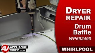 Whirlpool Dryer Cosmetic Damage Drum Baffle Repair and Diagnostic