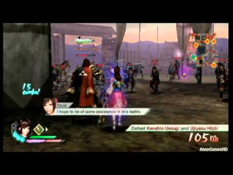 Samurai Warriors 3 - Oichi Story 5 - Confrontation at Lake Yogo - Part 1 [ENG voice][Wii]