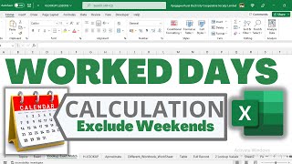 How to Calculate Days Worked in Excel | Excluding Weekends