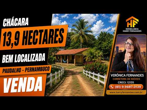 Chácara de 13,90 hectares bem localizada em Paudalho - Pernambuco. VENDA.