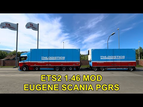 | ETS2 1.46 MOD | SCANIA NG -PGRS- EUGENE | TANDEM KAST | EKERI TRAILER