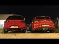 Acceleration 0 100 Km H And Exhaust Sound Battle VW Golf GTI TCR Vs Renault Megane R S Trophy