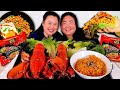 GIANT LOBSTER SEAFOOD BOIL FIRE NUCLEAR RAMEN NOODLES MUKBANG 먹방 EATING SHOW LOBSTER BUTTER