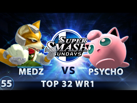SSS 55 - Medz (Fox) vs. Psychomidget (Puff) - SSBM Top 32 WR1 - Smash Melee