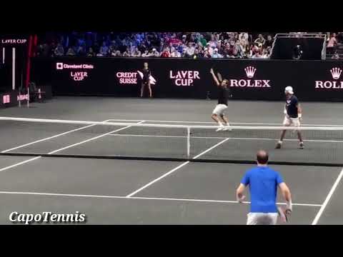 Federer X Nadal vs Djokovic X Murray Laver Cup Point 🎾