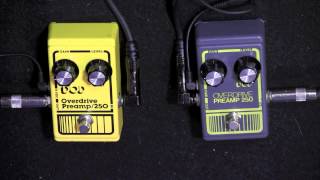 Video thumbnail for DOD Preamp 250 Overdrive Gray versus Yellow guitar pedal shoootout by gearmanndude