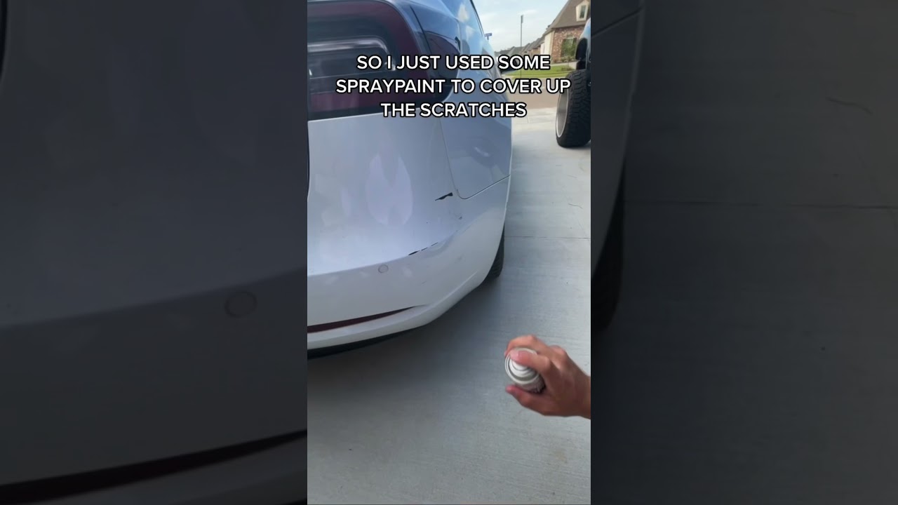 Watch video Fixing My Tesla With Spray Paint Now Fixing My Tesla With Spray Paint