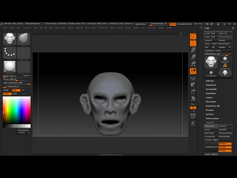 Simple Head sculpting ZBrush beginner tutorial