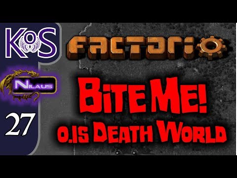 Factorio 0.15 Bite Me! Ep 27: A Trap For Nilaus - Death World COOP MP Gameplay, Let's Play