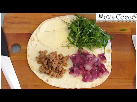 4 PIADINE FARCITE - FACILE e VELOCE - Easy recipe wraps homemade