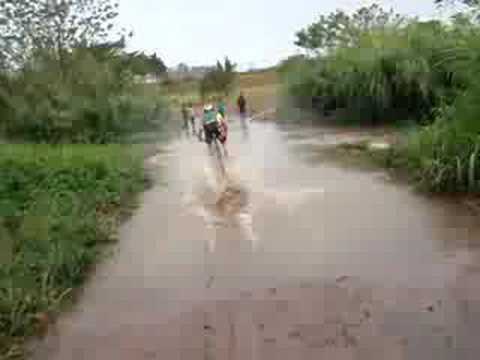 Mountain biking in the cane, river crossing!