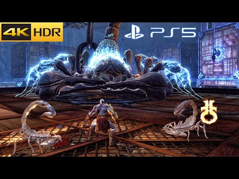 Kratos Vs. Giant Scorpion Boss Fight Looks NICE on PS5 - God of War 3 Remastered [4K 60FPS]