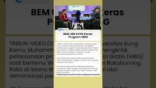 Kritik Program MBG di Depan Wapres Gibran, Ketua BEM UBK Soroti Anggaran Fantastis Rp1 Triliun