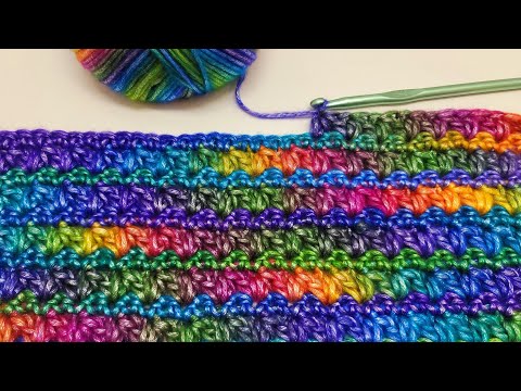 SUPER EASY Crochet Stitch For Blankets And Scarfs / Mixed Cluster Stitch Tutorial