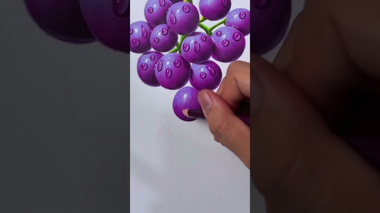🎧Relax and enjoy here 🎨How to draw colorful grape 🍇 #art #draw #color #fyp #tutorial