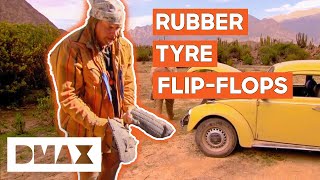 Cody Makes Sandals From Rubber Tyres! | Dual Survival
