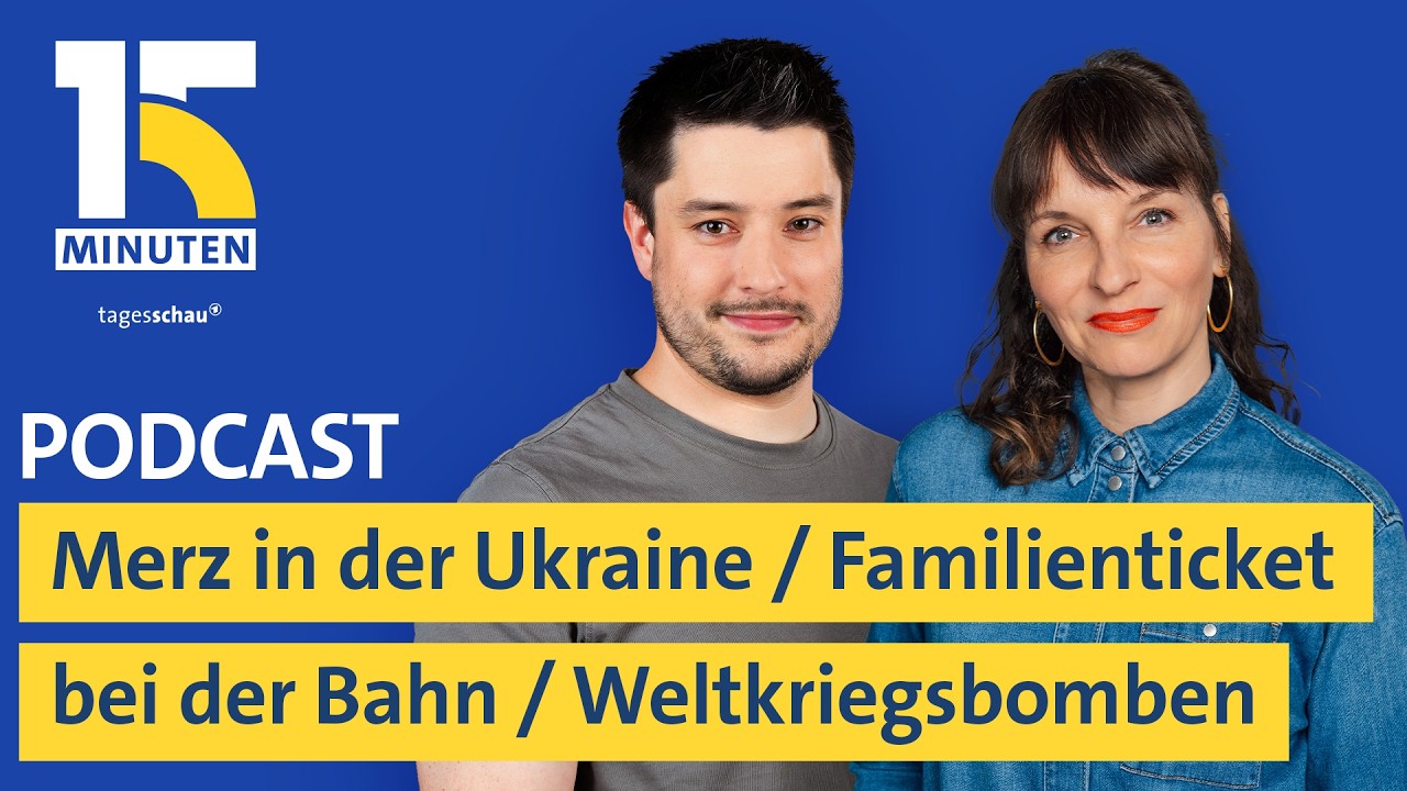 Bundeskanzler Merz Ukraine / Familienticket Bahn / Weltkriegsbomben | "15 Minuten"