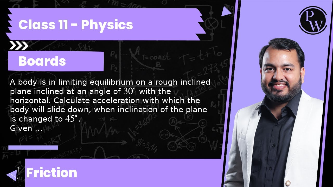 A body is in limiting equilibrium on a rough inclined plane inclined at an angle of 30^∘ with the...