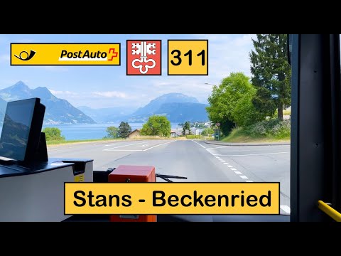[4K] 🇨🇭 Cab Ride: POSTAUTO NIDWALDEN | 311: Stans → Beckenried | Solaris Urbino 12