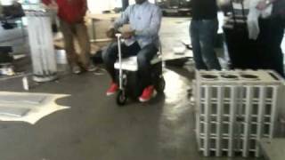 Ortis rides a Cool Cooler for The Gadget Show party by a pair of Chord Electronics SPM 14000 amps