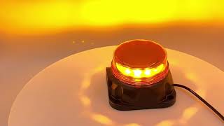 LED maják, 12-24V, 12x3W oranžové barvy s integrovanou zvukovou signalizací, fix