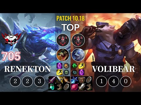 JDG 705 Renekton vs Volibear Top - KR Patch 10.18