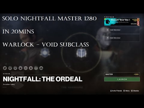Solo Platinum Master Nightfall 1280 The Inverted Spire w/Warlock in 20min
