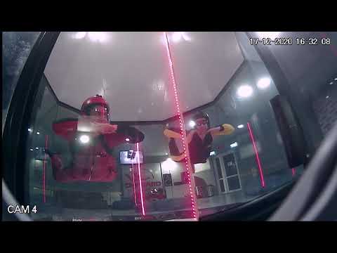 Indoor Skydiving Progression - Learning belly flying without using arms, just elbows.