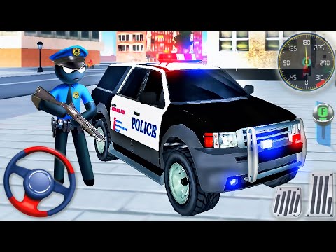 US Police SUV Jeep Driving Policeman Stickman - Spider Police Officer Detective - Android GamePlay