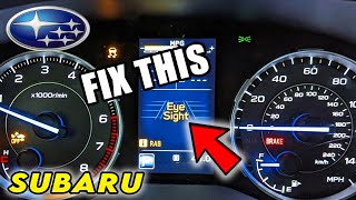 Subaru : How to Fix EyeSight Off & Pre-Collision Braking Warning Light Problems