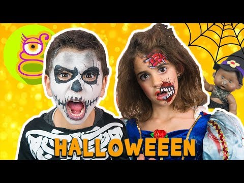 🎃 Somos ZOMBIES en Halloween 👻 MAQUILLAJE terrorífico de HALLOWEEN – Lara y Nico son Zombies