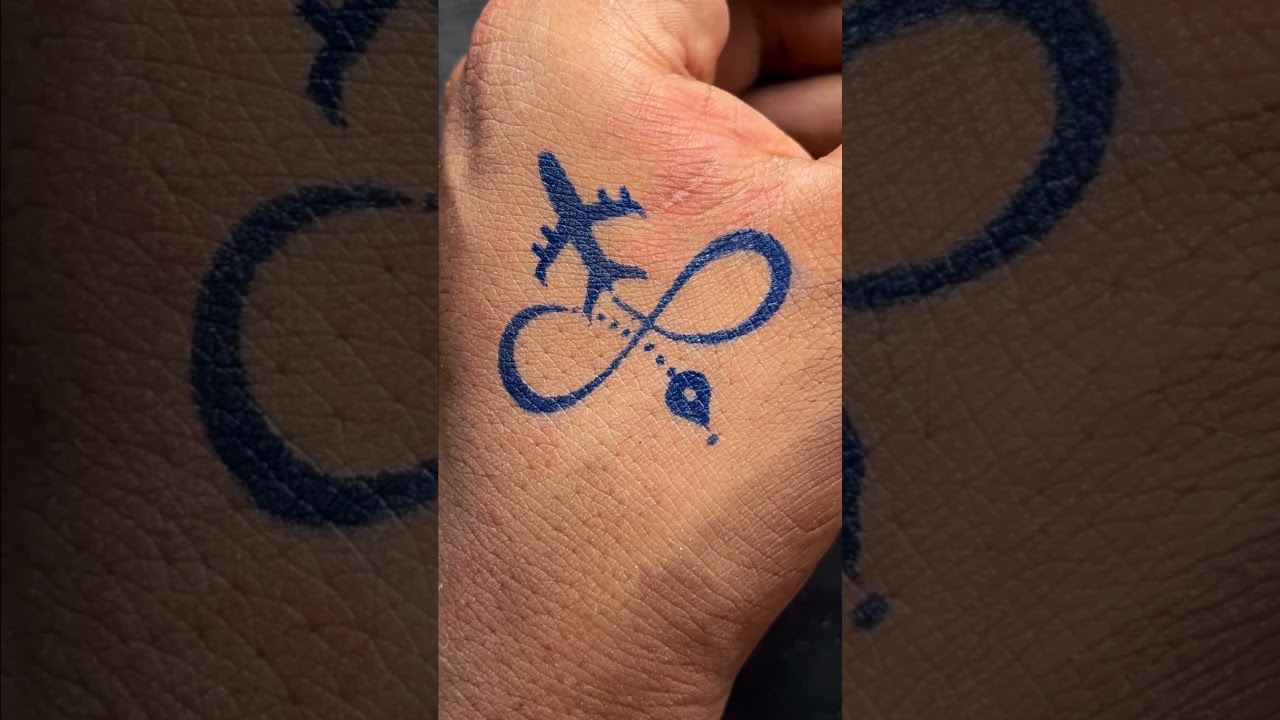 Infinity with flight ✈️ #tattoo #shorts #inktattoo