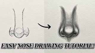 How to draw a nose for beginners | Easy nose drawing step by step | Realistic Nose Drawing Tutorial