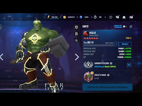hulk level 80 vs t4 marvel future fight