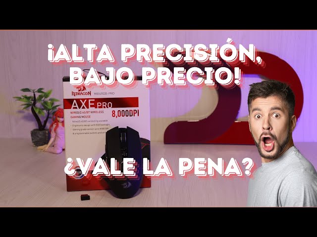 Vídeo relacionado con Redragon Ratón inalámbrico para videojuegos, 2,4 G/USB-C/Bluetooth, ergonómico, 8000 DPI, luz trasera RGB, totalmente programable, recargable, ratón inalámbrico para ordenador portátil, PC Mac, M814