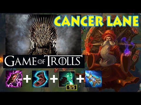 TRYNADMERE VS ZILEAN - DIAMOND SoloQ: "Game of Trolls": LANE IS ACTUALLY CANCER [Patch 7.7]
