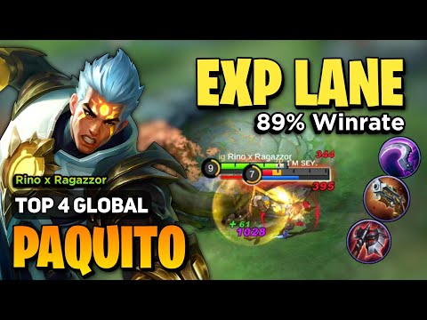 89% WR! Paquito EXP LANE [ Top Global Paquito Best Build ] Rino x Ragazzor - Mobile Legends