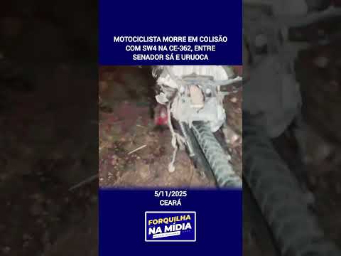 Motociclista morre em colisão com SW4 na CE-362, entre Senador Sá e Uruoca