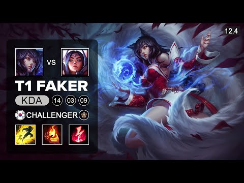 T1 Faker Ahri Mid vs Irelia - KR Challenger - Season 12 Patch 12.4