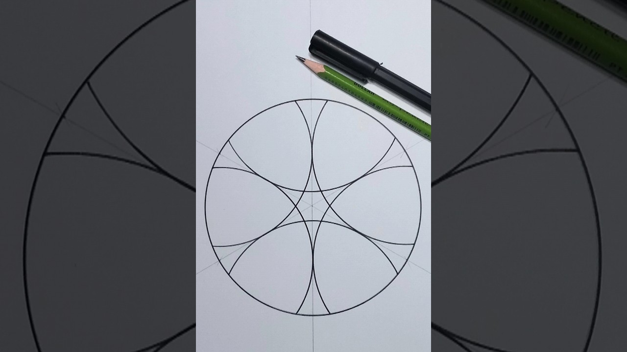 How to draw pattern | Geometric circle design | #shorts #drawing #art #diy #creative #reels #artist
