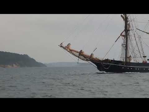 schwarzer Zweimaster Segeln Ostsee