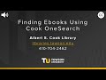 Finding Ebooks Using Cook OneSearch