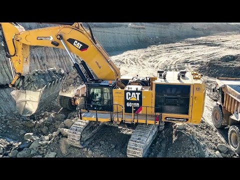 Caterpillar 6015B Excavator Loading Trucks 70 Minutes Movie