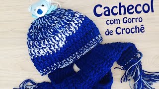 Cachecol com Gorro de Crochê - passo a passo - Prof. Simone Eleotério